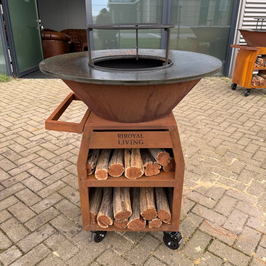 BBQ Plancha Grill Maestro Smokeless XXL Ø80cm Cortenstahl - Rauchlose Plancha