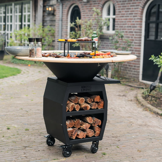 BBQ Plancha Grill Compañero XXL 2.0 Blackline - Mit Holzumrandung Mesa