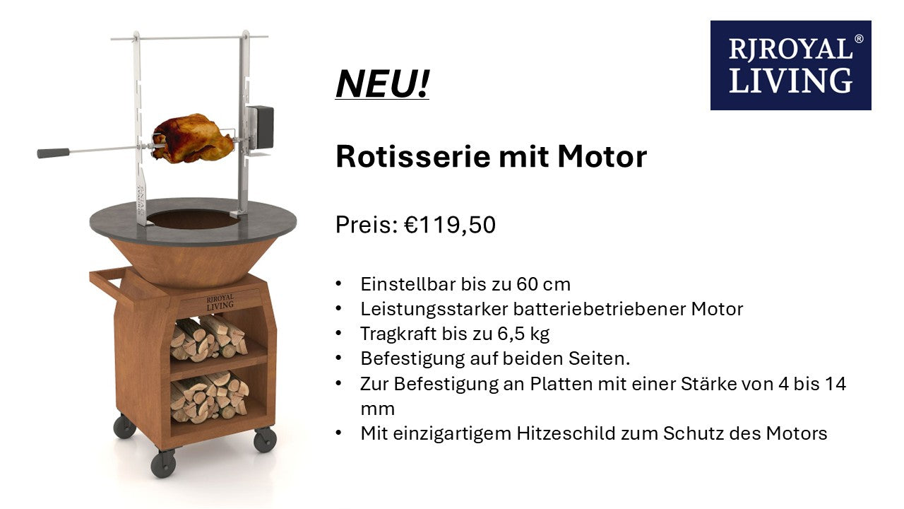 BBQ Plancha Rotisserie Set mit Motor (304 Edelstahl)