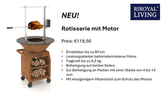 BBQ Plancha Rotisserie Set mit Motor (304 Edelstahl)