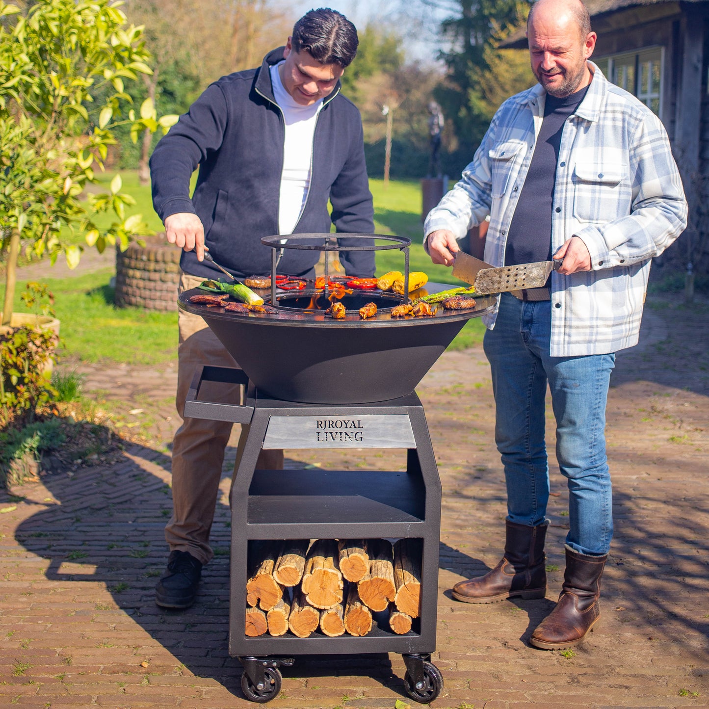 BBQ Plancha Grill Maestro Smokeless XXL Ø80cm Blackline - Rauchlose Plancha