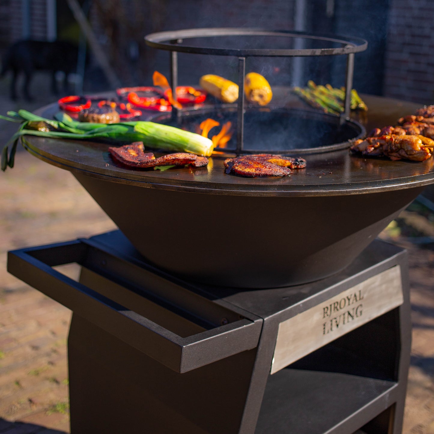 BBQ Plancha Grill Maestro Smokeless XXL Ø80cm Blackline - Rauchlose Plancha