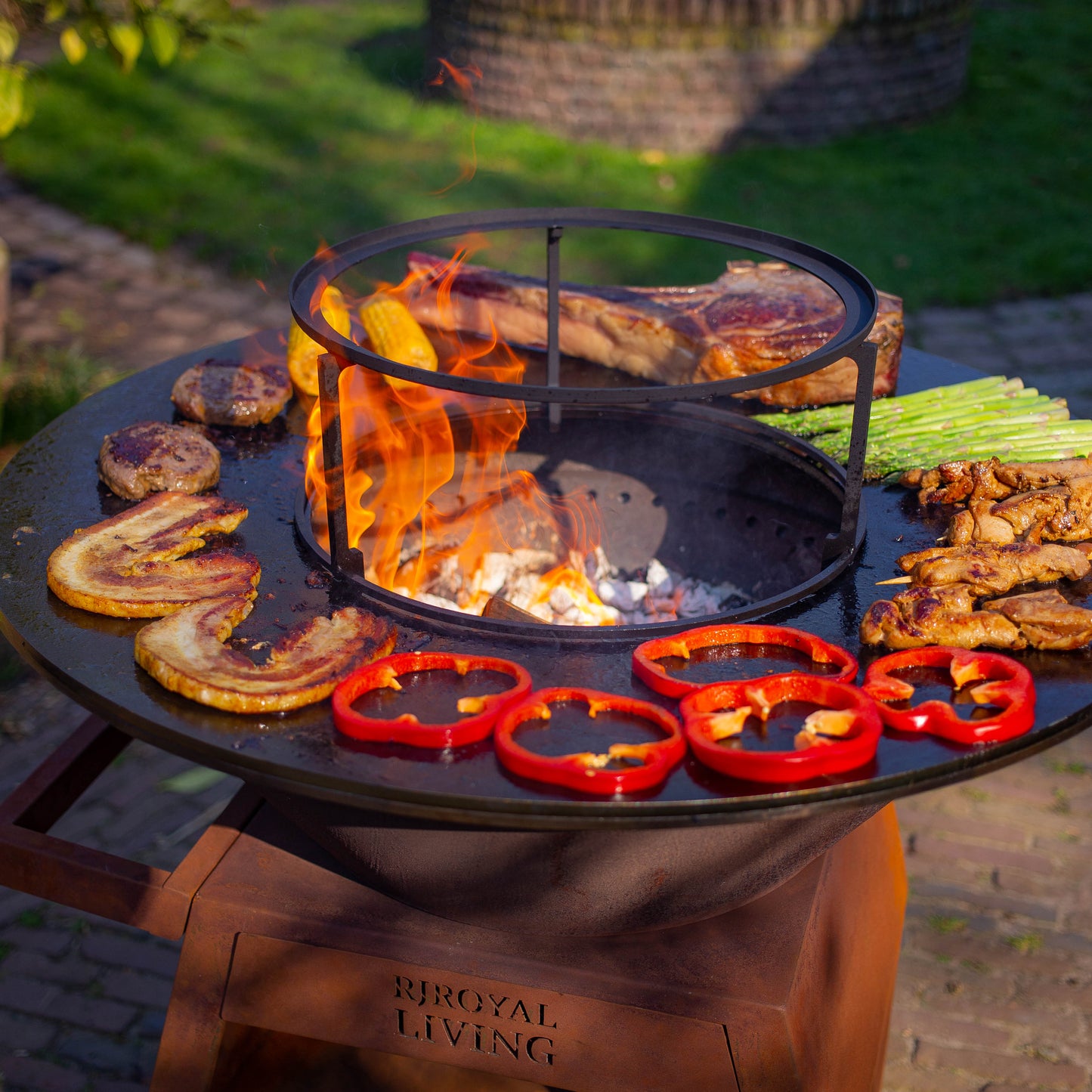 BBQ Plancha Grill Maestro Smokeless XXL Ø80cm Cortenstahl - Rauchlose Plancha
