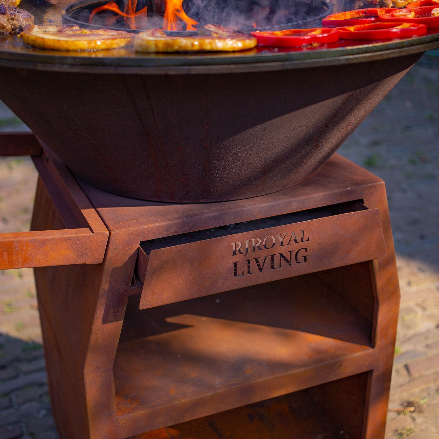 BBQ Plancha Grill Maestro Smokeless XXL Ø80cm Cortenstahl - Rauchlose Plancha