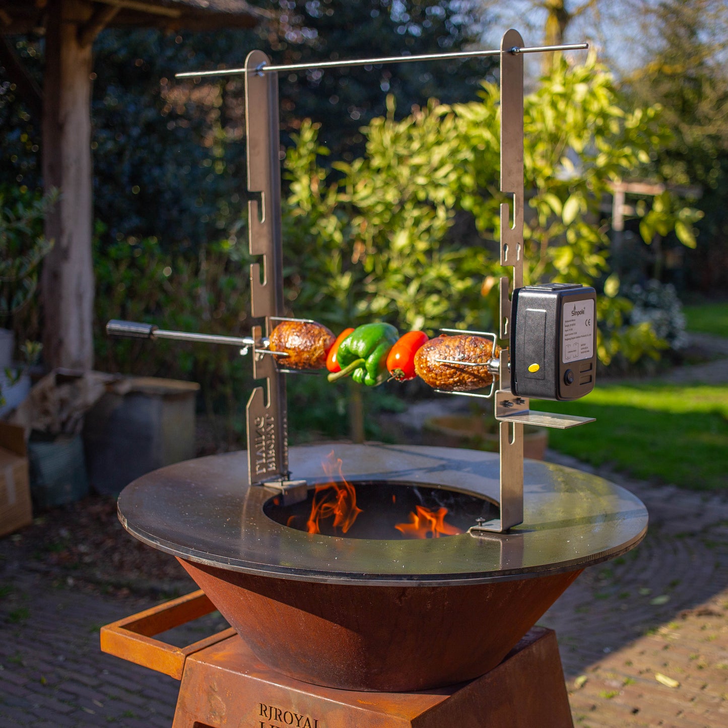 BBQ Plancha Rotisserie Set mit Motor (304 Edelstahl)