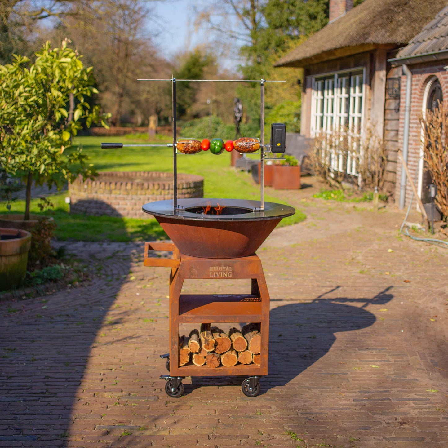 BBQ Plancha Rotisserie Set mit Motor (304 Edelstahl)