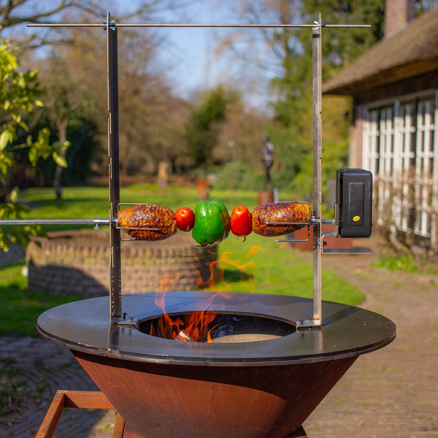 BBQ Plancha Rotisserie Set mit Motor (304 Edelstahl)