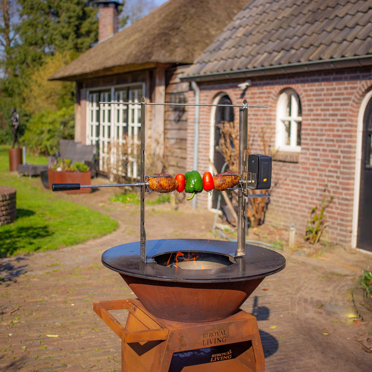 BBQ Plancha Rotisserie Set mit Motor (304 Edelstahl)