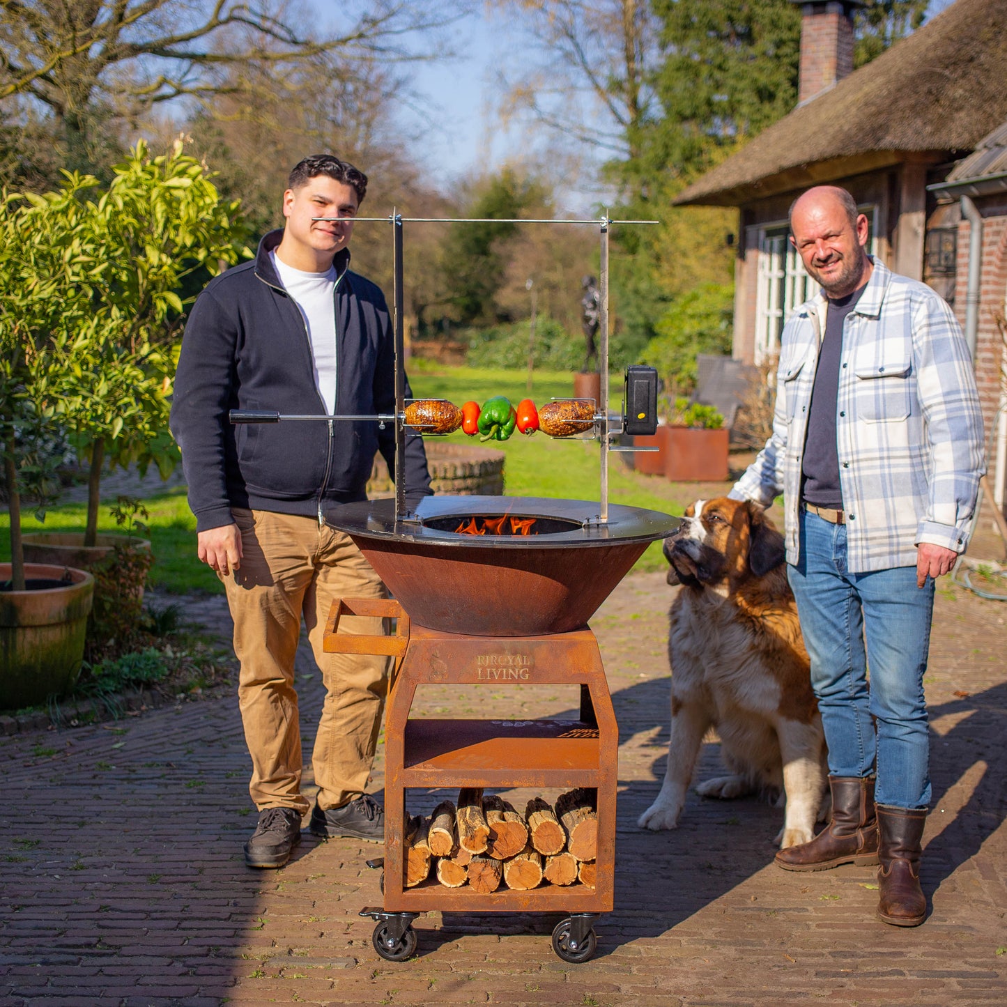 BBQ Plancha Rotisserie Set mit Motor (304 Edelstahl)