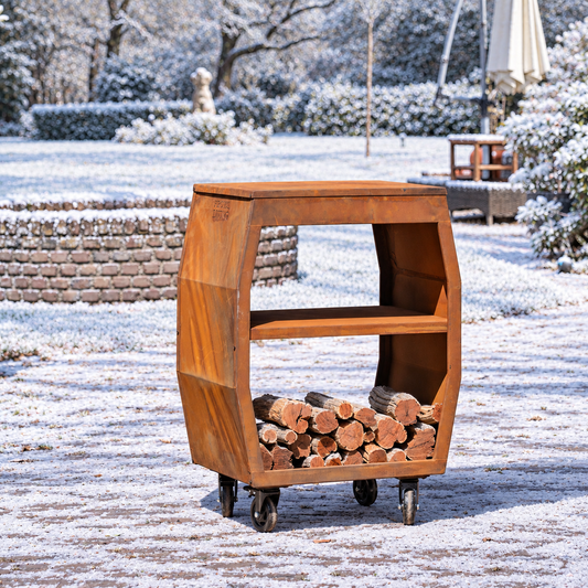 BBQ Plancha Tisch - Tabla Cortar Cortenstahl - Ohne Schneidbrett — Wintermotiv
