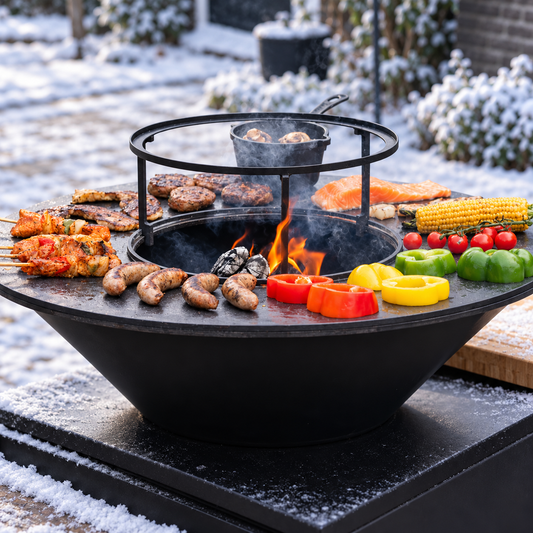 BBQ Plancha Erhöhter Wok-Ring — Wintermotiv